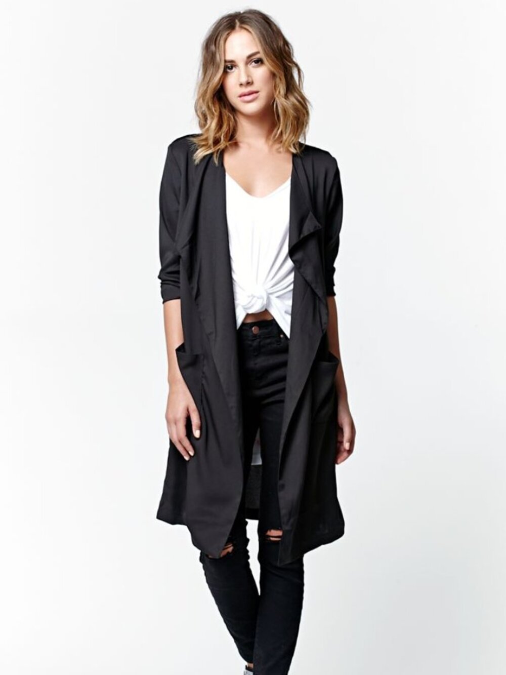 Anthropologie Cloth & Stone Unlined Open Trench Duster Coat